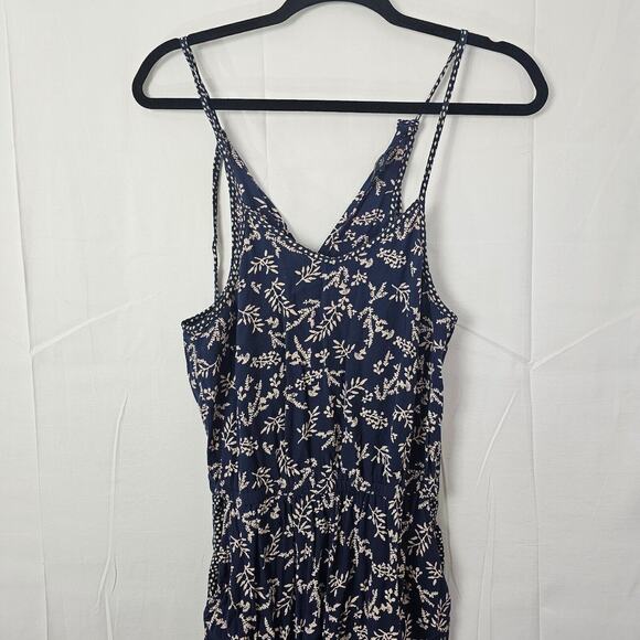 Lucky Brand Womens Floral Blue Jumpsuit Romper Sleeveless Halter Size XS Pocket - Picture 4 of 13